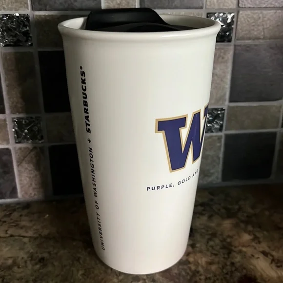 NWOT Starbucks University of Washington Ceramic Tumbler - Picture 1 of 7